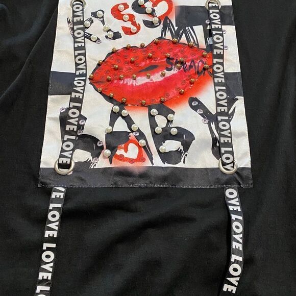 Fashion Nova kiss love tunic dress with tulle black - Picture 6 of 15